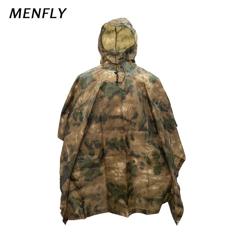 Emergency Poncho Rain - MENFLY ATFG mech kamuflaż wodoodporny płaszcz