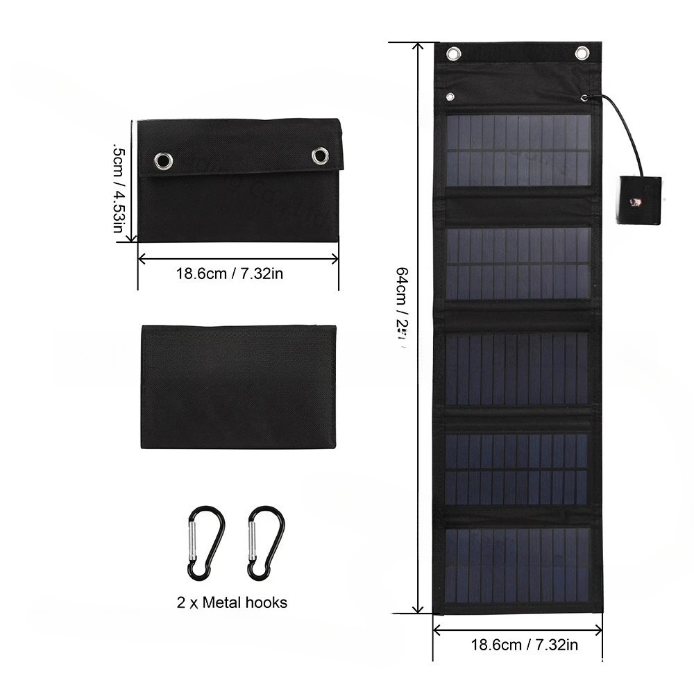 Solar Emergency Charger - Panel słoneczny składany 25W 5V, wodoodporny,